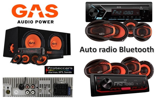 Auto-radio-bluetooth-GAS-Car-Audio-combinado-con-parlantes-subwoofers-y-coaxiales