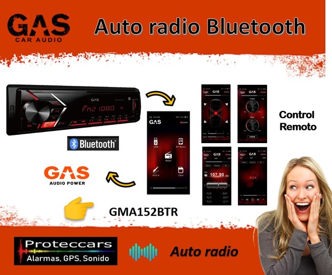 Auto-radio-bluetooth-GAS-Car-Audio-con-control-por-aplicativo